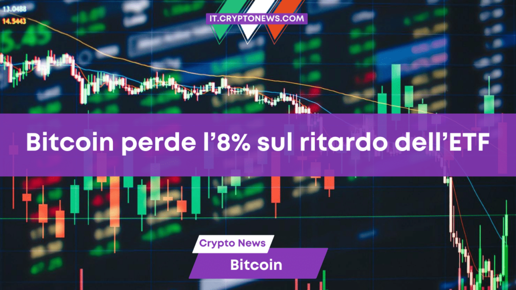 Bitcoin crolla dell’8% sulle voci di un ritardo dell’ETF spot