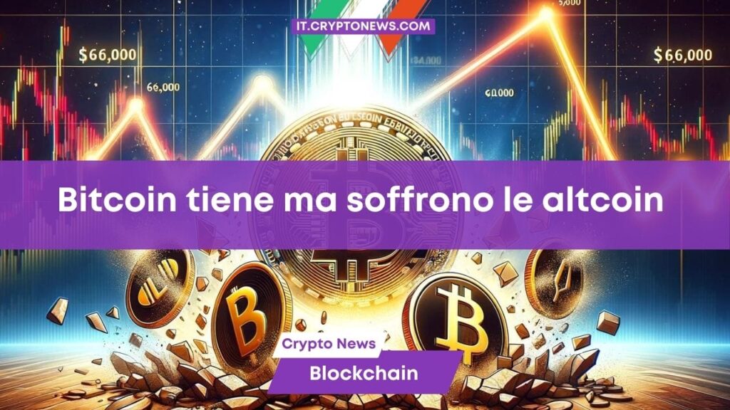 Bitcoin tiene i 66.000 ma crollano le altcoin: male ONDO, ENA e TON