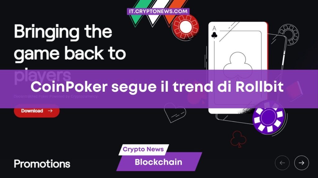 L’app di scommesse crypto CoinPoker segue il trend di Rollbit con zero commissioni di prelievo