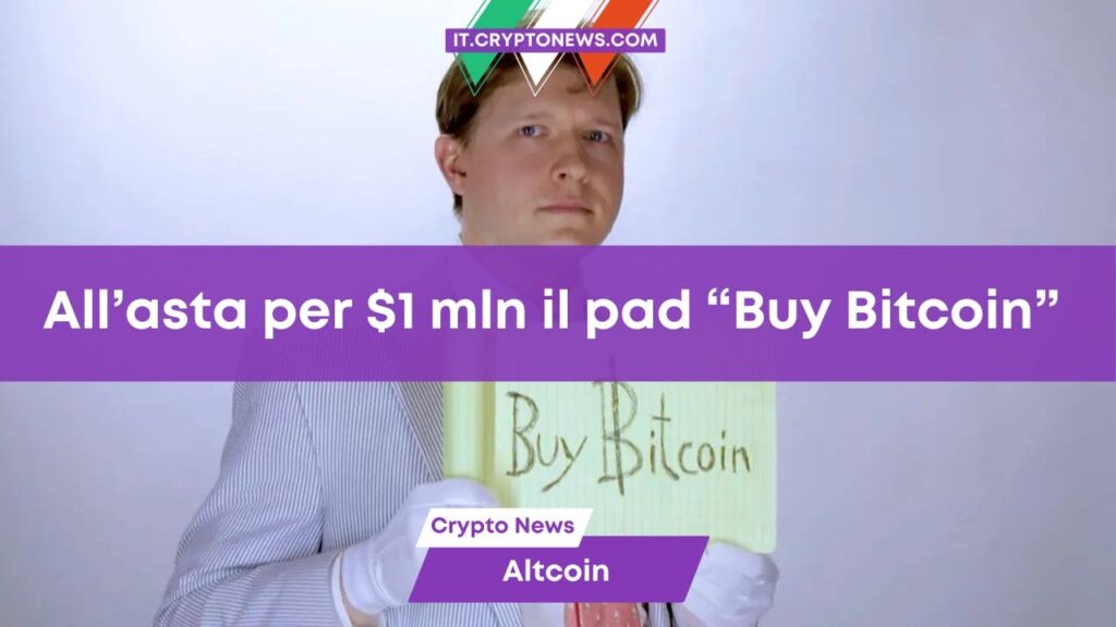 “Buy Bitcoin”: L’iconica nota apparsa alle spalle della Presidente Fed USA va all’asta