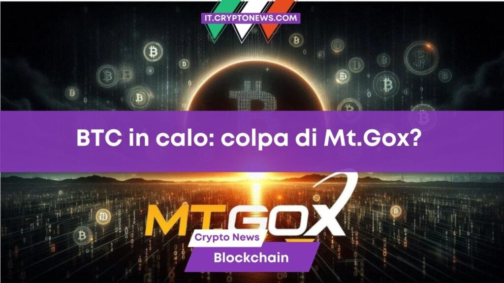 Bitcoin e mercato crypto in calo, preoccupano i BTC di Mt. Gox?