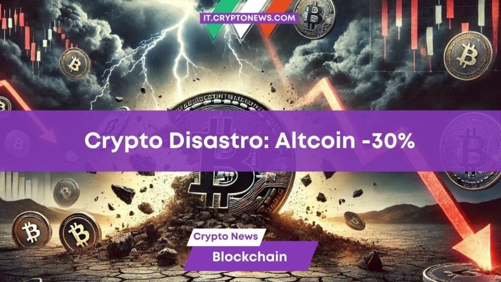 Crypto disastro: Bitcoin scende a .000, altcoin -30% in una settimana