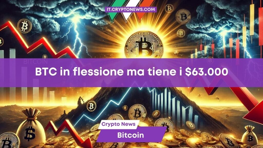 Mercato Crypto in leggera flessione dopo i 64.000 di BTC toccati ieri