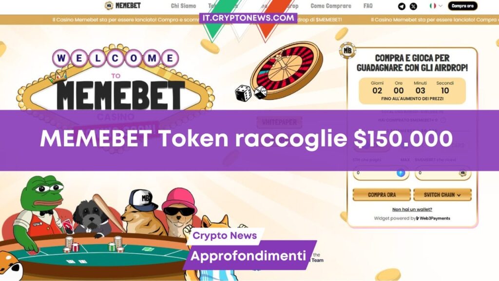 MEMEBET Token raccoglie 150.000 dollari all’istante – Potrebbe essere il prossimo Rollbit?